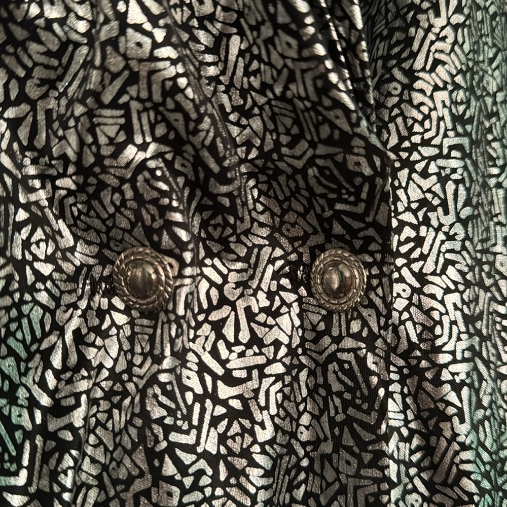 Vintage Silver Shiny Metallic Jacket - image 7